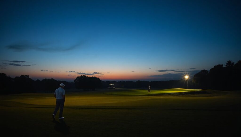 Элементы гольефа в голах: игра света и тени на поле - иллюстрация