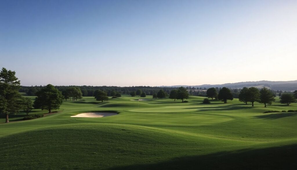 Элементы гольефа в голах: игра света и тени на поле - иллюстрация